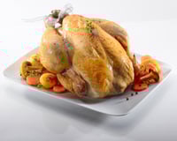 Chapon rôti au four