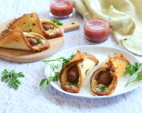 Pain sandwich au fromage et à la viande hachée