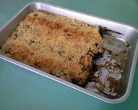 Crumble pomme, poire, chocolat