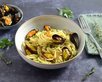 Linguine aux moules et au vin blanc