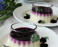 Panna-cotta au coulis de myrtille