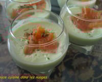 Verrines mousse de pâtisson et truite fumé