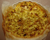 Tarte aux poireaux et au chevre frais