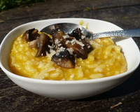 Risotto à la citrouille et aux champignons