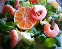 Salade aux crevettes et aux agrumes