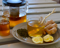 Thé gingembre, miel et citron