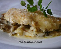 Escalopes gratinées au gruyère, poêlée de courgette et d'aubergine