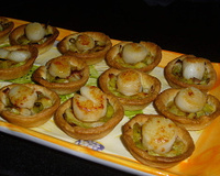 Mini-tartelettes fondue de poireaux / noix de Saint-Jacques (sans corail)