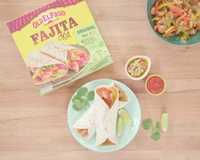 Fajitas aux crevettes et aux poivrons