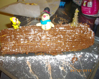 Bûche au chocolat et noisette