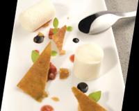 Biscuit Arlette, Chavignol au naturel et fraises gariguettes.