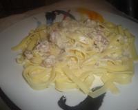 Pâte fraîche à la carbonara.