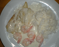 Filet sole/saumon, sauce fruits de mer