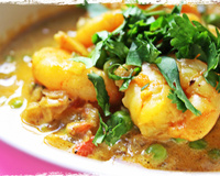 Curry indien de Crevettes au lait de coco
