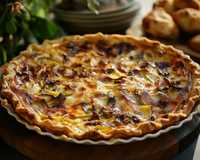Quiche aux poireaux et au boursin
