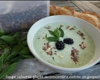 Soupe, velouté glacé au concombre comme un gaspacho