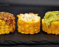 Voilà qui changera des habituels chips et cacahuètes servis à l'apéro !
Je vous propose 3 façons de déguster ces tronçons de maïs grillé : à la moutarde et au miel,…