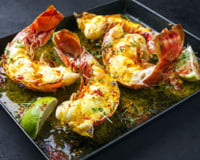Queues de langoustines poélées au citron