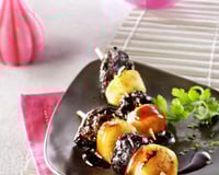 Brochette de saint Jacques aux pruneaux