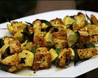 Brochettes de thon à la grecque