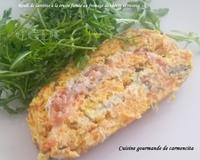 Roulé de carottes à la truite fumée au chèvre frais et ricotta