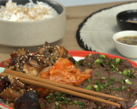 Viande de bœuf à la sauce bulgogi et champignons grillés