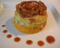 Une purée de patates douces, un hachis de porc aux échalotes, un flan au quinoa et pour terminer des oignons frits...ça vous tente ?
Cette recette a remporté le 6ème…