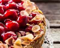 Gâteau aux cerises confites et amandes