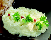 Purée de Princesse Amandine® et jambon à l'os braisé