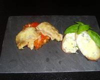Filet de truite franc comtoise gratinée à la fondue de tomates