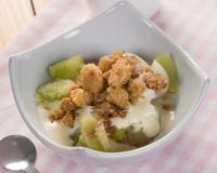 Vous allez adorer ce crumble de rhubarbe accompagné de son sabayon au crémant.