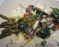 Poêlée d'asperges vertes et coppa