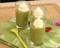 Verrine de velouté de courgettes chantilly au citron