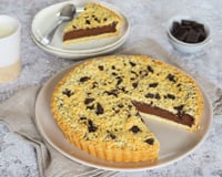 Tarte farcie à la crème au chocolat façon crumble