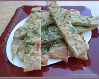 Pain plat au fromage et coriandre