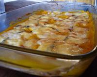 Un gratin d'automne associant des goûts subtils tel que la cannelle et les graine de tournesol avec des goûts forts comme le morbier et le potimarron.