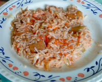 Salade de riz ratatouille crevettes surimi