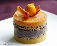 Trilogie de patates douces et confit de canard