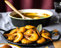 Madeleines aux crevettes et curry