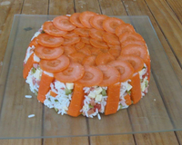 Gâteau de riz, salade composée