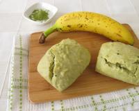 Petits pains banane et thé matcha