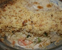 Crumble aux noix, de poisson et crevettes