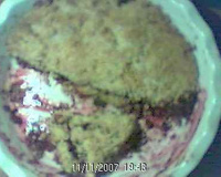 Crumble pomme fruit rouge