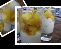Verrine de pommes sur crème de chèvre au romarin
