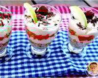 Verrines pêches abricots et sa mousse de mascarponeà la vanille