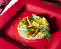 Tarte fine au fromage Roucoulons et sa vinaigrette au Macvin