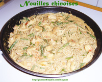 Nouilles chinoises aux légumes et au poulet