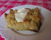 Gratin de rhubarbe avec streusel