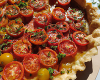 Tarte au colin et tomates