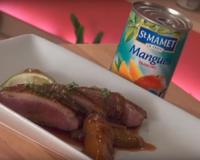 Alliance sucrée-salée parfaite pour ce canard à la mangue & thym.